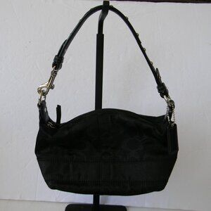 vintage COACH 42019 mini POUCH  Bag Small Hobo Baguette SHIMMER BLACK Y2K STUD